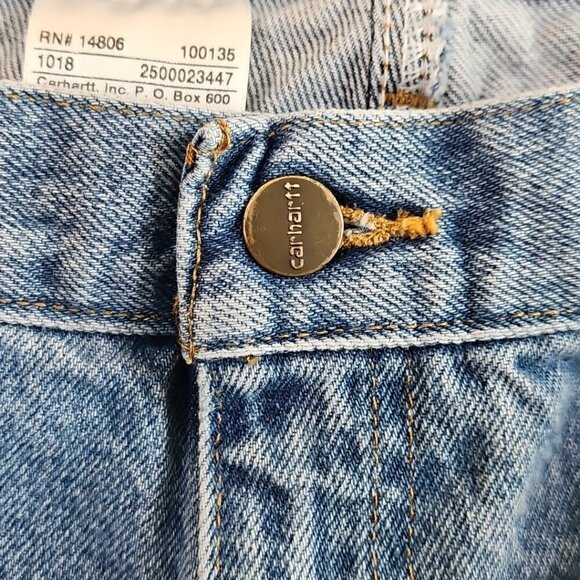 Carhartt Jeans Men's 42x30 Straight Medium Wash Blue Denim EUC B18-STW Classic - Picture 10 of 13